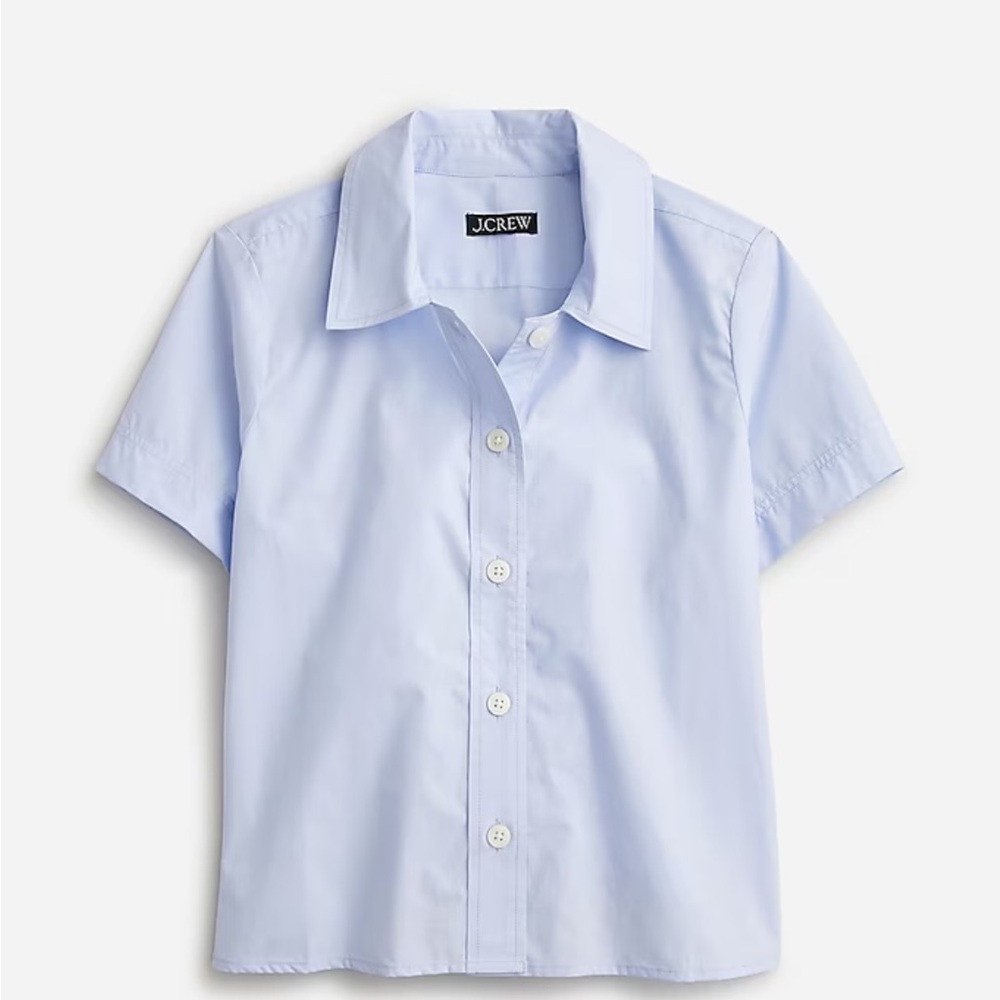 NWT J. Crew Gamine shirt in cotton poplin sz 4 blue